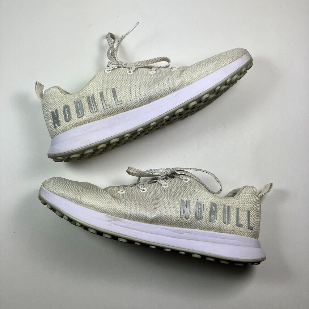 Nobull White Ripstop Golf Shoes Mens 9.5 Womens 11 Spikeless Athletic Sneaker